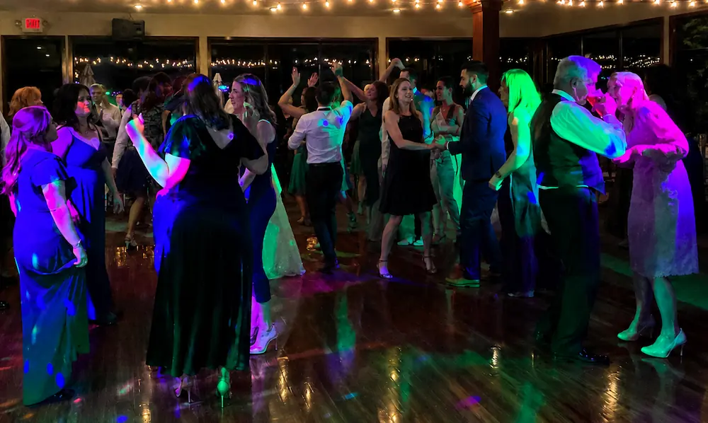 Wedding guests dancing at Stonebridge Golf Club reception