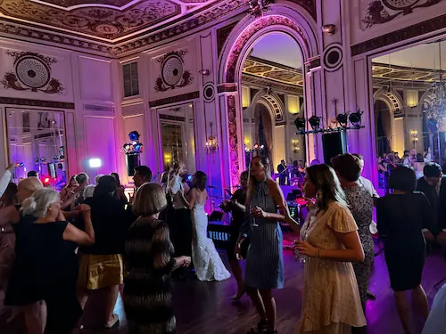 Packed dance floor at a Colony Club Detroit wedding