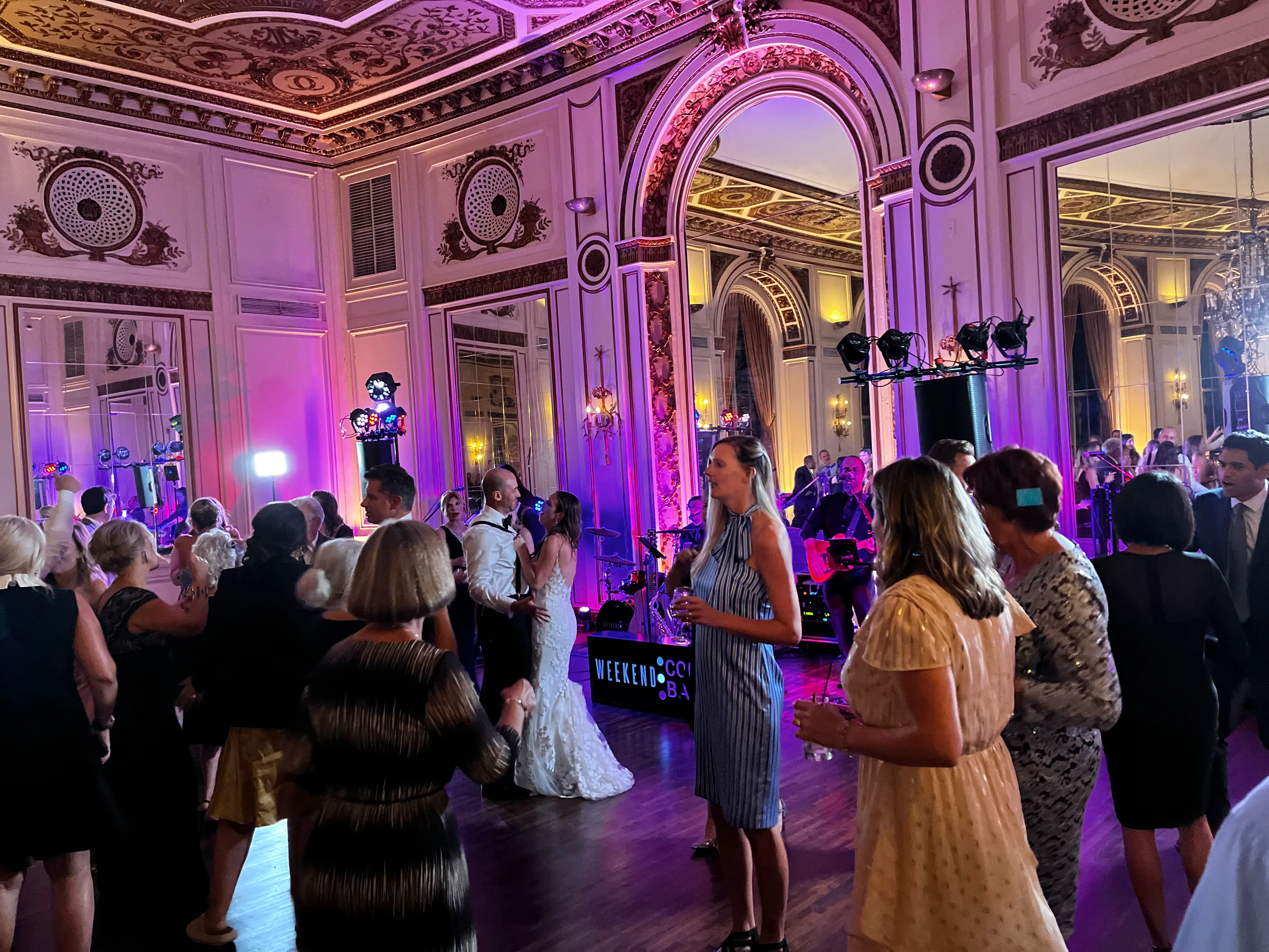 Guests dancing at Jon and Gabrielle’s Colony Club wedding in Detroit